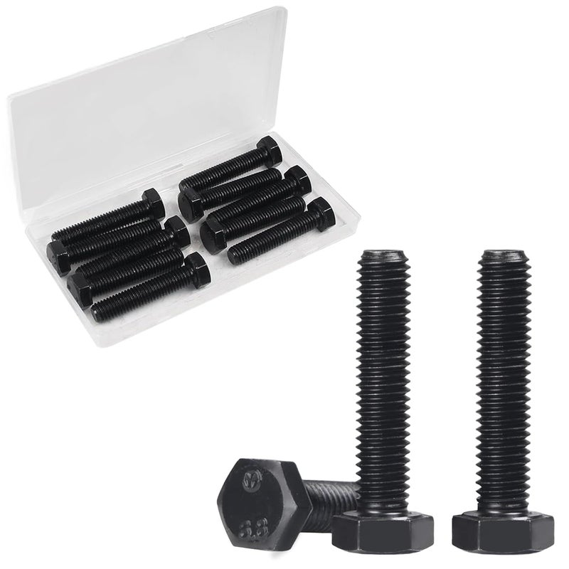 Yinpecly M10 Hex Bolts, M10-1.5 x 50mm Hex Head Bolts, Carbon Steel Grade 8.8, Black Oxide Finish, Full Thread,Metric Hexagon Head Bolts Right Hand External Hex Drive, 10 PCS - Image 1
